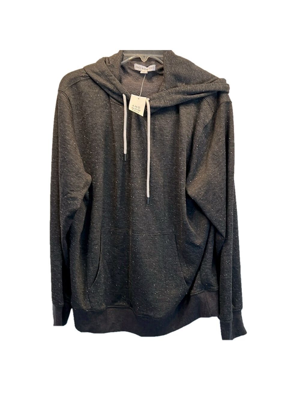 AND NOW THIS Sweatshirt, NWT, Women Size M, PTP 26”, L 26”, black w/White specs